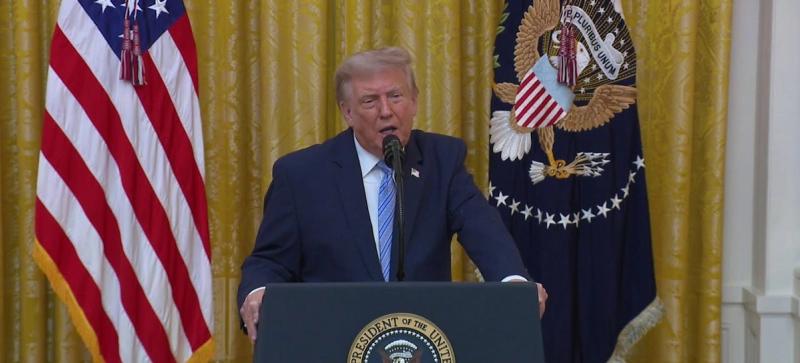 President Trump delivers his Address to the Nation on election security from the East Room of the White House, July 16, 2026, urging Congress to pass the SAVE America Act (Official White House video still, lower third removed)