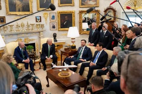 Stand-in photo (March 17, 2026): Vice President JD Vance and President Donald J. Trump in the Oval Office during a St. Patrick’s Day bilateral meeting, March 17, 2026 (Official White House Photo / public domain)