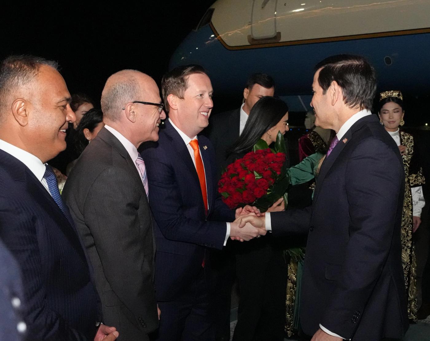 Stand-in photo (October 18, 2026): Secretary Marco Rubio arrives in Samarkand, Uzbekistan, October 18, 2026. (Official State Department photo by Freddie Everett)