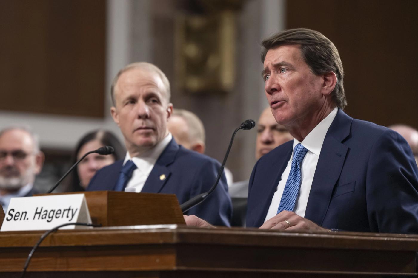 Stand-in photo (Feb. 25, 2025): Tennessee Senator Bill Haggerty provides remarks about nominee for Deputy Secretary of Defense Stephen A. Feinberg during a Senate Armed Services Committee in Washington, D.C., Feb. 25, 2025. (DoD photo by U.S. Air Force Senior Airman Madelyn Keech)