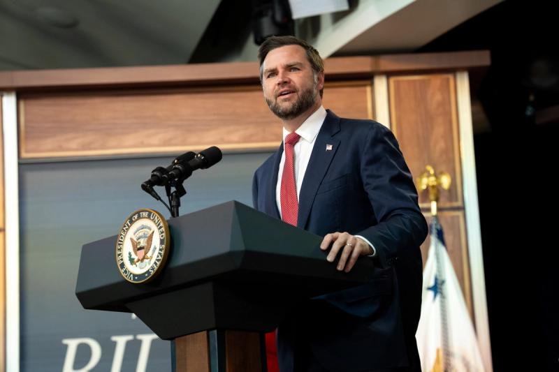 Vice President JD Vance speaks at a White House podium, September 22, 2026 — Official White House Photo (V20260922EH-0214), interim until a Fairbanks / Sullivan stage or Air Force Two still posts