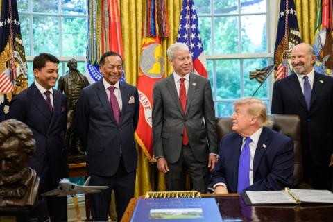 Interim: President Donald J. Trump makes an announcement on steel in the Oval Office at the White House, Monday, September 28, 2026. (Official White House Photo by Molly Riley, P20260928MR-1189)