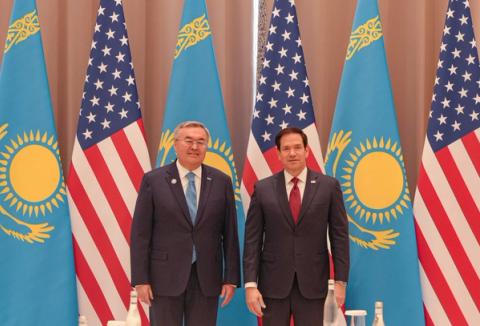 Secretary Marco Rubio meets with Kazakhstan Foreign Minister Mukhtar Tileuberdi in Samarkand, Uzbekistan, October 19, 2026. (Official State Department photo by Freddie Everett)