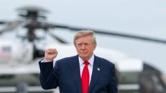 President Donald J. Trump disembarks Marine One at Joint Base Andrews, Maryland on Saturday, October 10, 2026, and boards Air Force One en route Campbell Army Airfield in Fort Campbell, Kentucky. (Official White House Photo by Molly Riley)