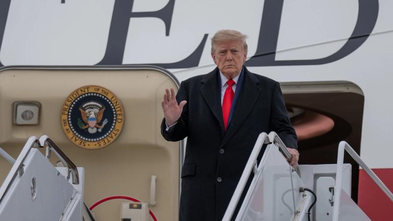 President Donald J. Trump disembarks Air Force One at Joint Base Elmendorf-Richardson in Anchorage, Alaska, Tuesday, October 13, 2026.  (Official White House Photo by Molly Riley)