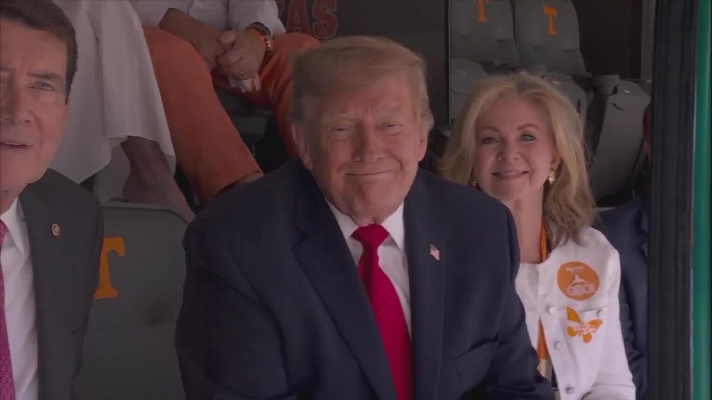 President Donald J. Trump seated at Neyland Stadium in Knoxville, Tennessee, Sep 26, 2026. Official White House media (U.S. government work).