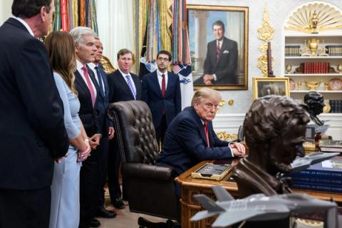 Stand-in photo (Sept. 18, 2026): President Donald J. Trump makes an announcement on Most Favored Nation Pricing for State Medicaid Programs in the Oval Office, Friday, September 18, 2026. (Official White House Photo by Joyce N. Boghosian)