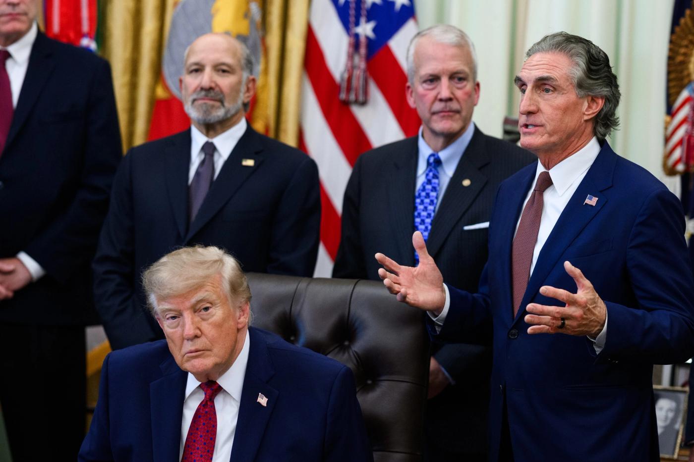Stand-in photo (Sept. 30, 2026): President Donald J. Trump makes an announcement with Secretary of Commerce Howard Lutnick, Wednesday, September 30, 2026, in the Oval Office at the White House. (Official White House Photo by Molly Riley)