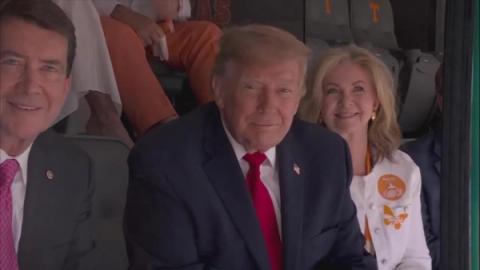 President Donald J. Trump in the stands at Neyland Stadium on Sep 26, 2026, the day he appeared with Sen. Marsha Blackburn. Official White House media (U.S. government work).
