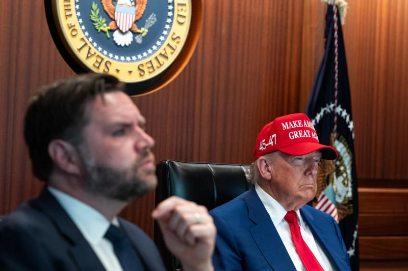 President Trump — Situation Room national security briefing on Iran combat operations