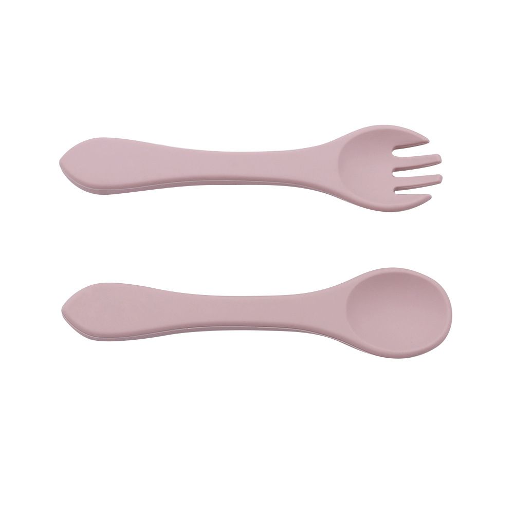 Smooth rounded silicone fork tines for safe infant feeding