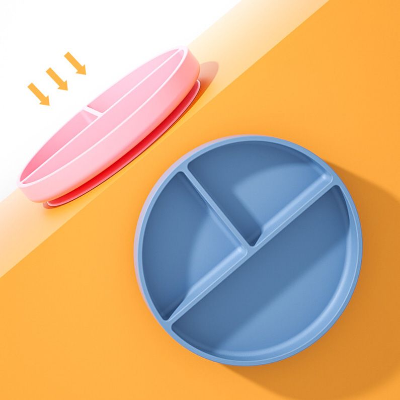 Stackable BPA-free silicone baby plates in various OEM Pantone colors