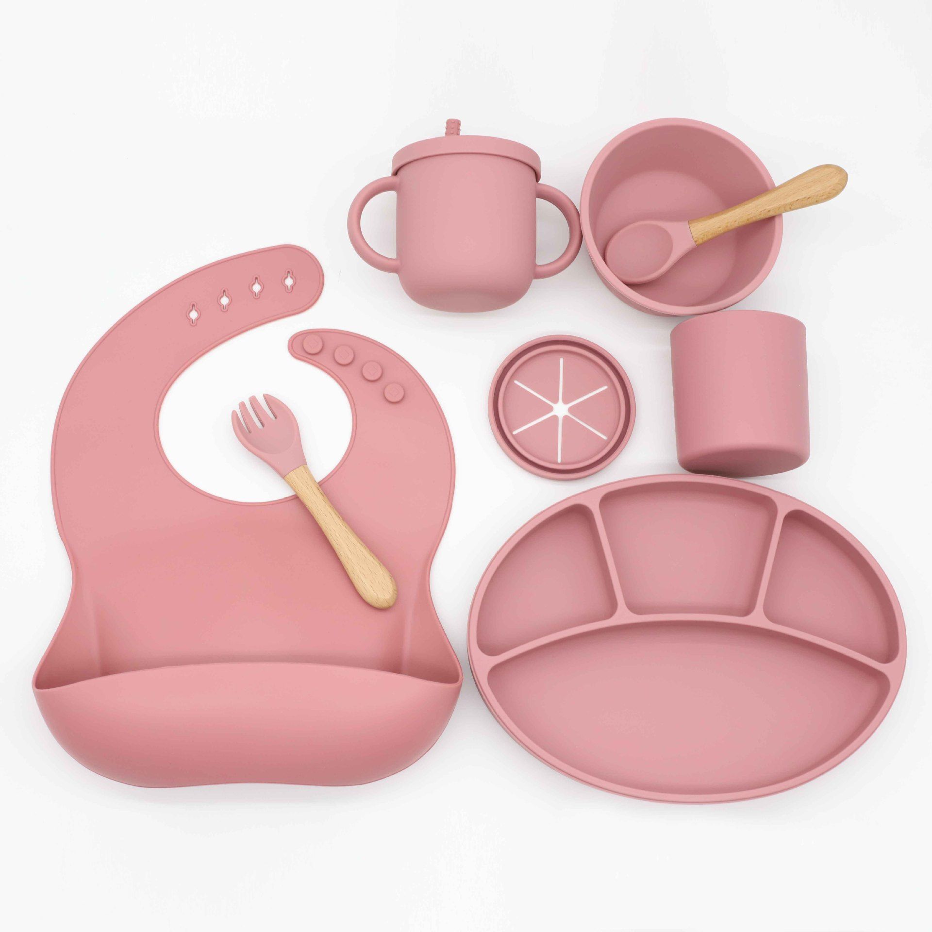 4-Section Petal-Shaped Silicone Suction Plate Flower Design Fun Mealtime