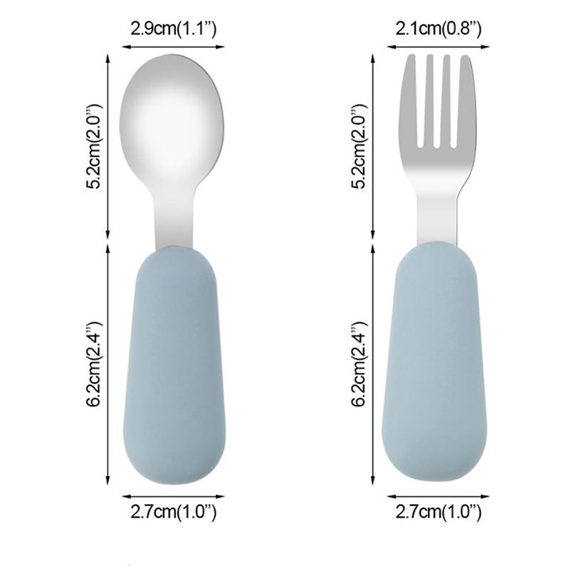 304 stainless steel toddler fork and spoon for independent eating