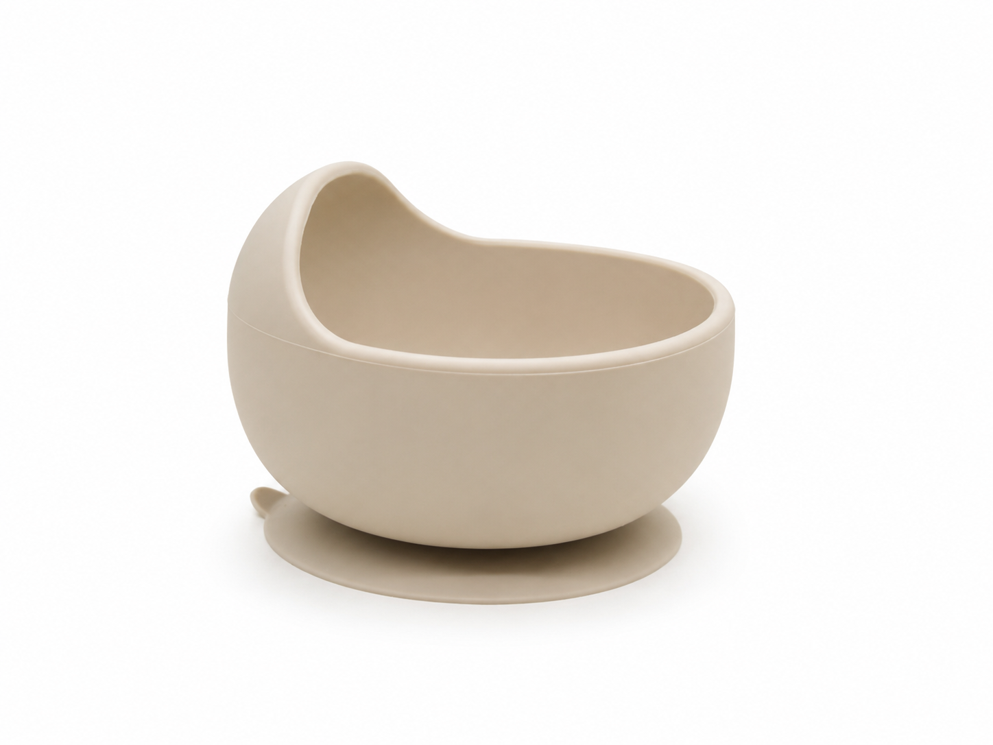 Wholesale beige silicone baby suction bowl with raised scoop edge