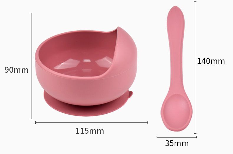 Microwave and dishwasher safe seamless silicone baby bowl