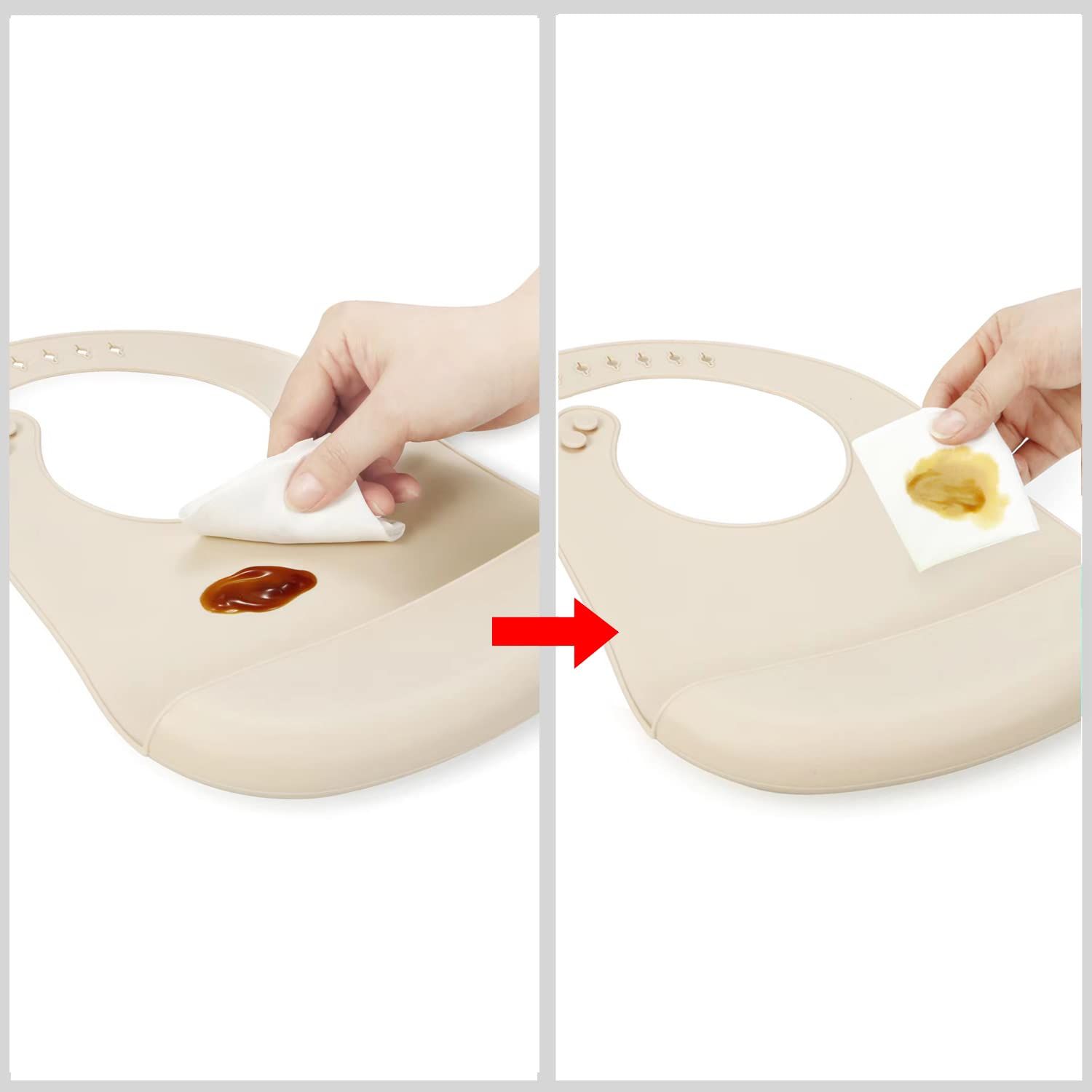 Blank design silicone baby bibs ready for custom private label logo printing