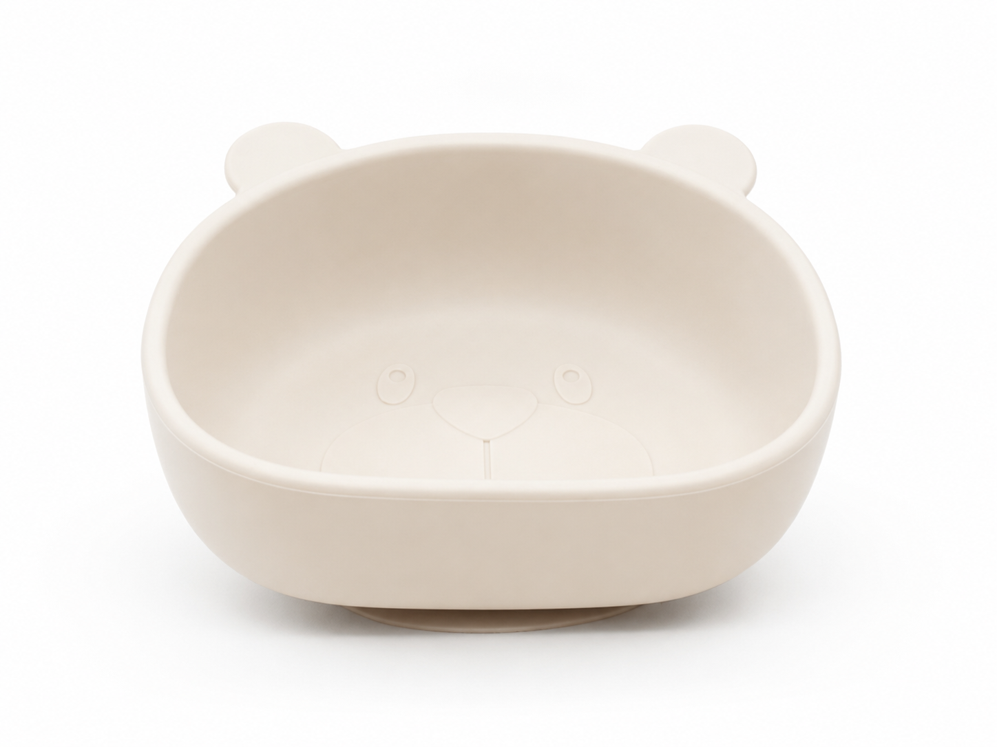 Wholesale beige bear shaped silicone baby suction bowl for toddlers