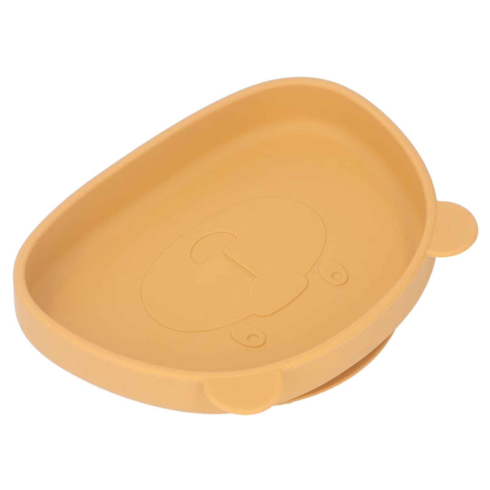 Spill-proof stay put vacuum base on silicone baby placemat plate