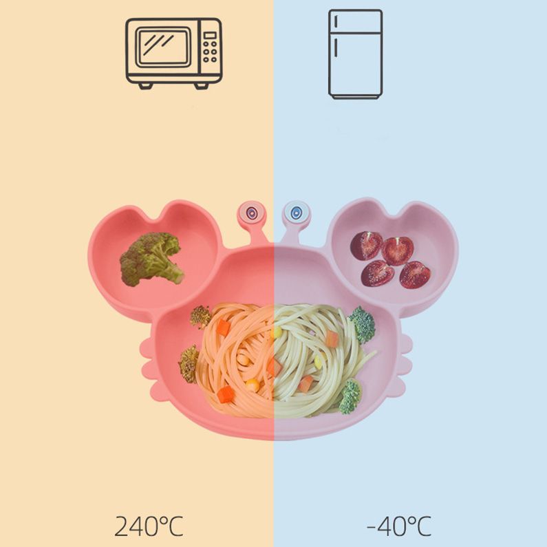 BPA-free microwave and dishwasher safe silicone baby feeding plate
