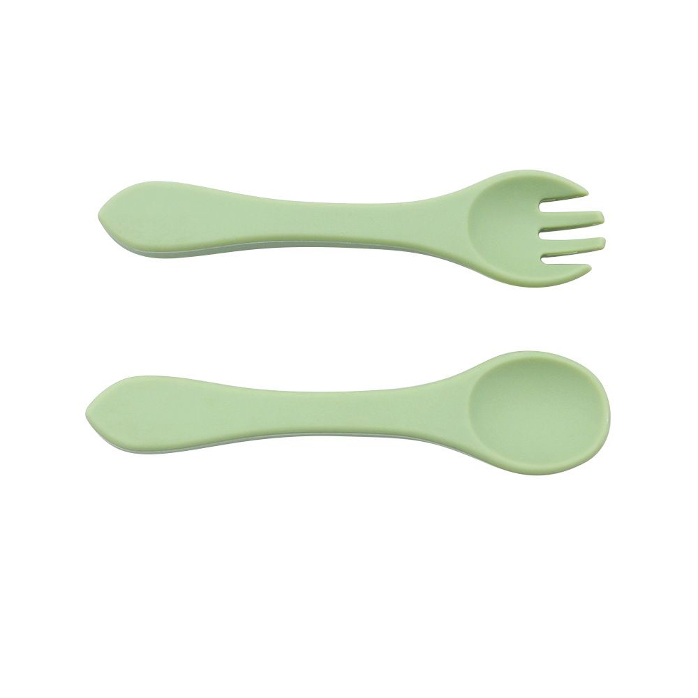 Custom OEM Pantone colors for long silicone baby feeding utensils