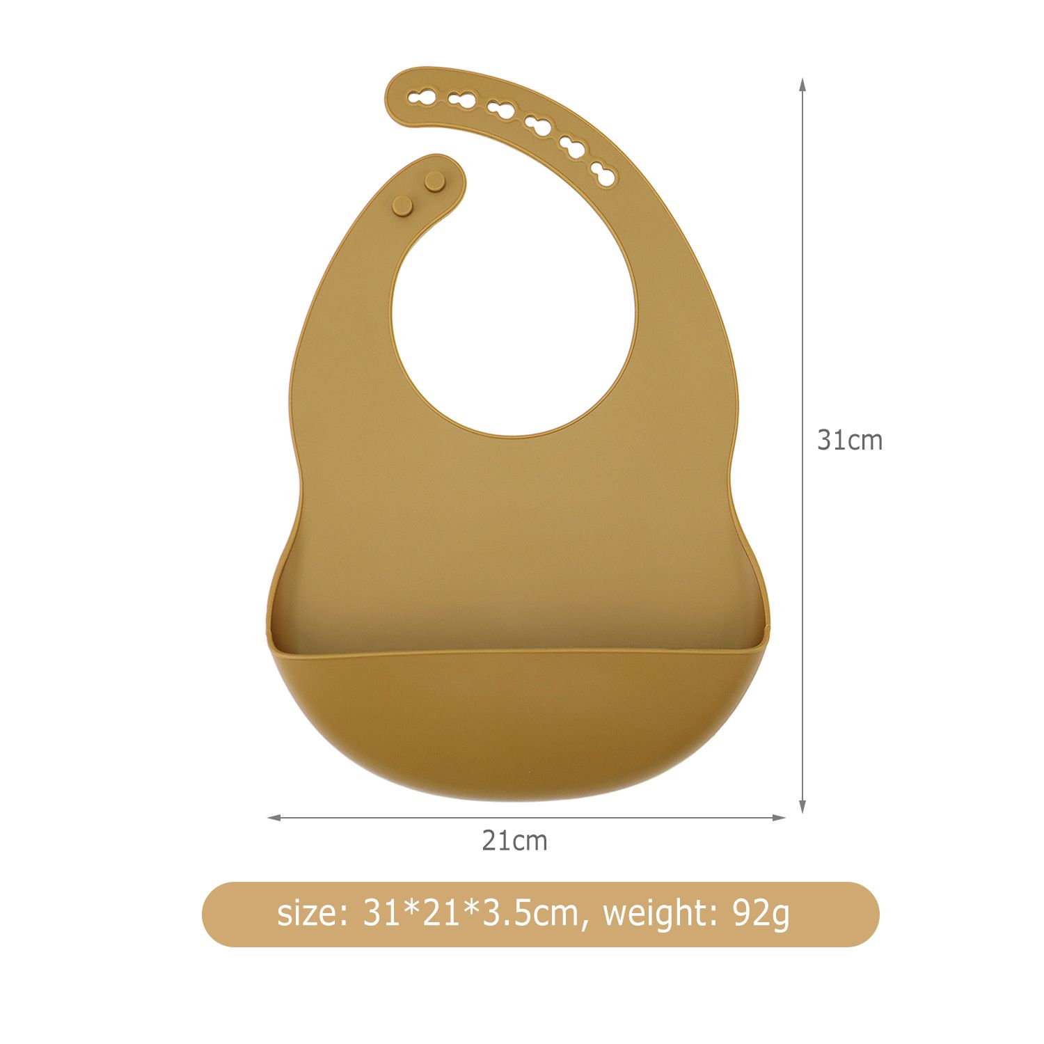 Adjustable neck strap with reinforced buttons for toddler bibs