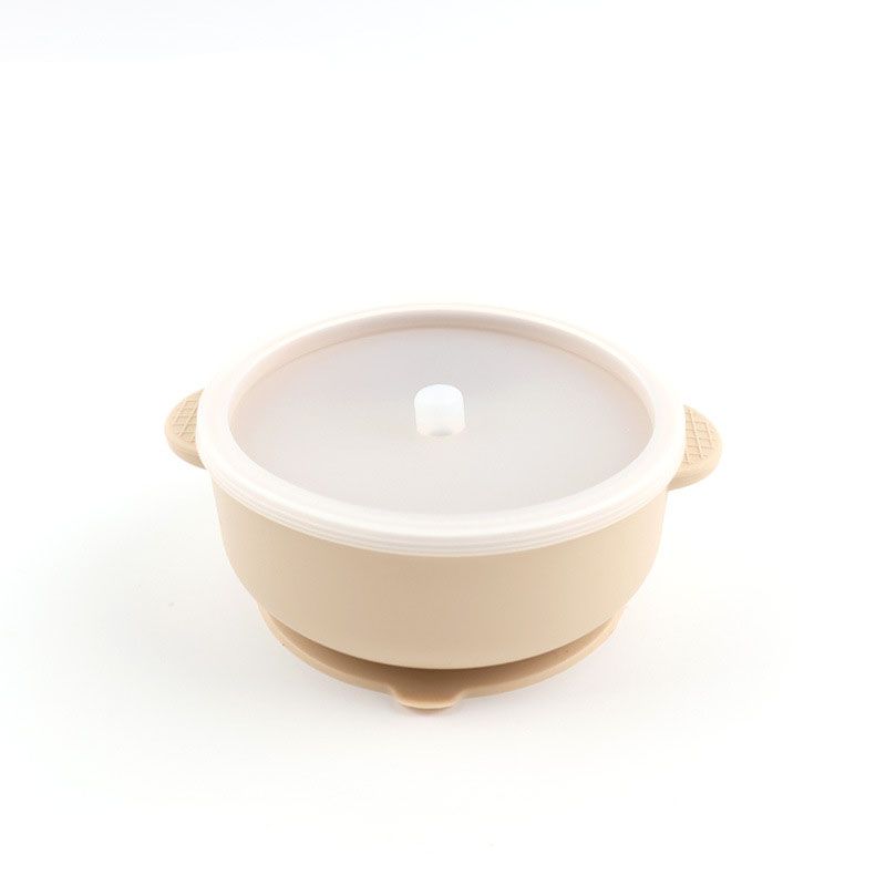 Microwave and dishwasher safe seamless silicone baby feeding bowl