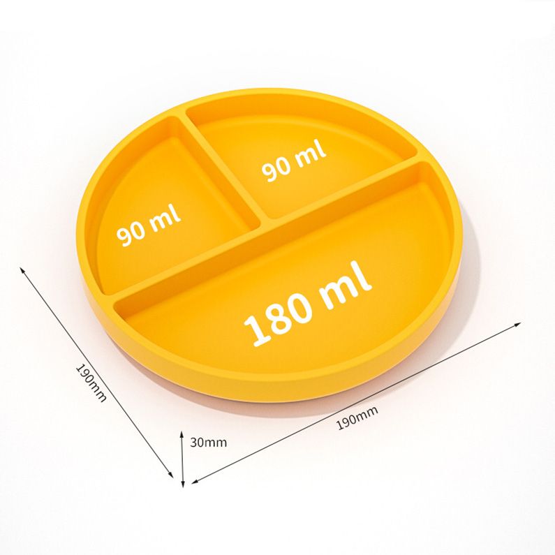 Dishwasher and microwave safe food-grade silicone baby plate