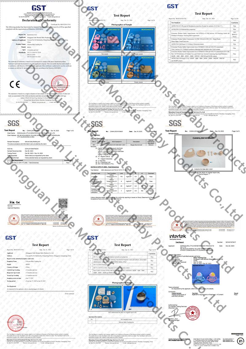 baby feeding set certificate