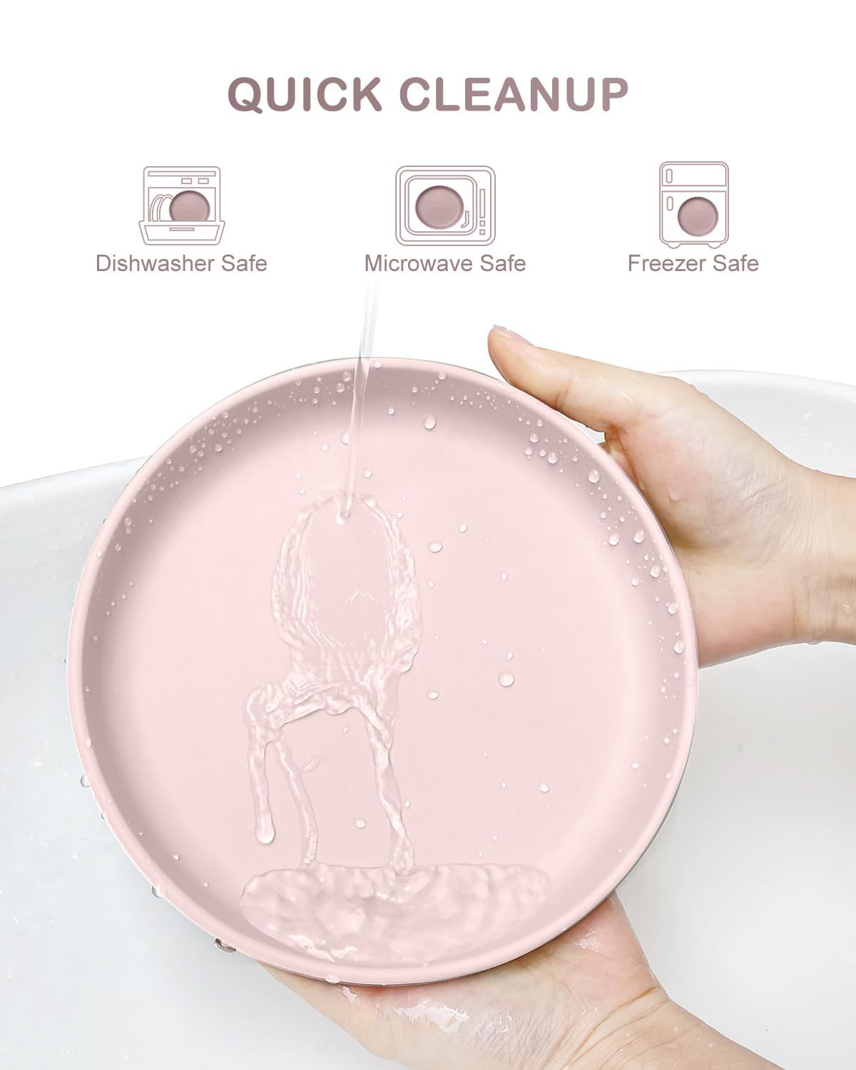 Spacious open concept non-sectioned silicone baby plate for versatile meals