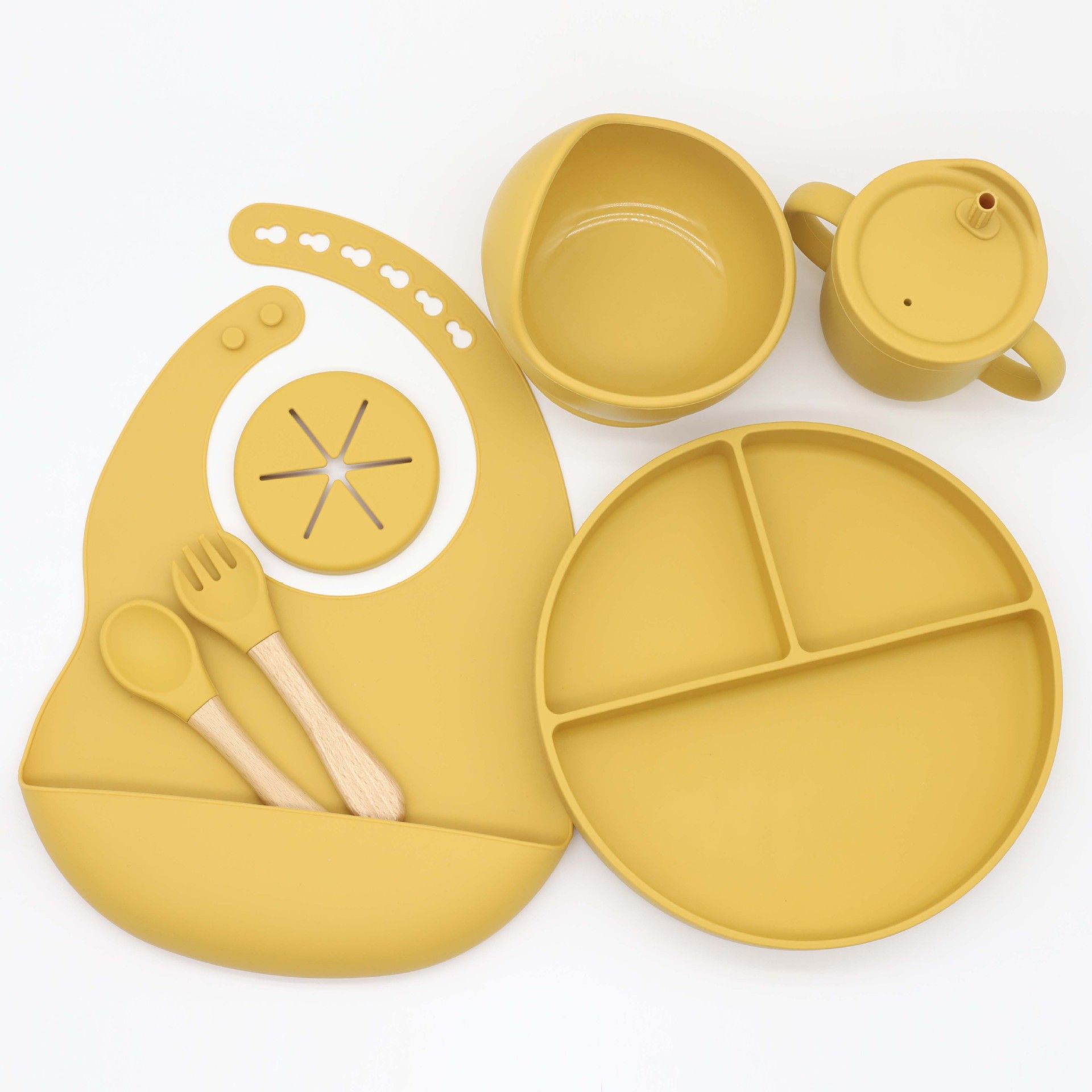 3-Section Divided Silicone Suction Plate Baby Led Weaning Portion Control