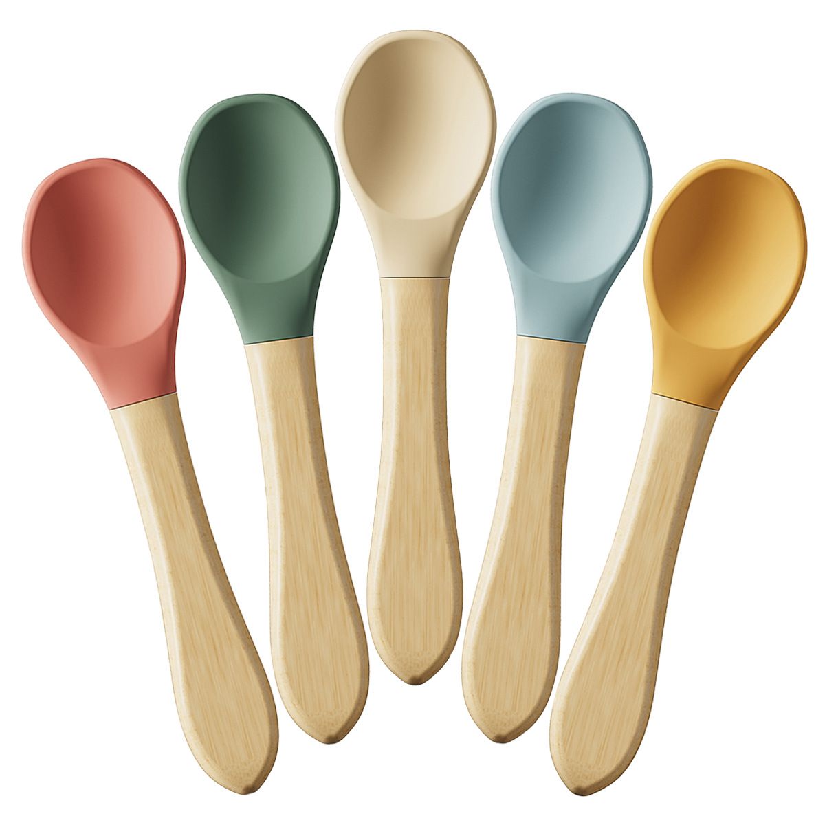 Soft food-grade silicone baby spoon tip gentle on teething gums