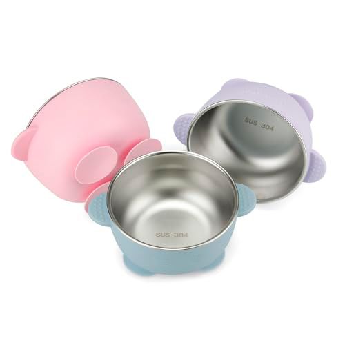 Triple vacuum seal preventing spills during independent baby feeding