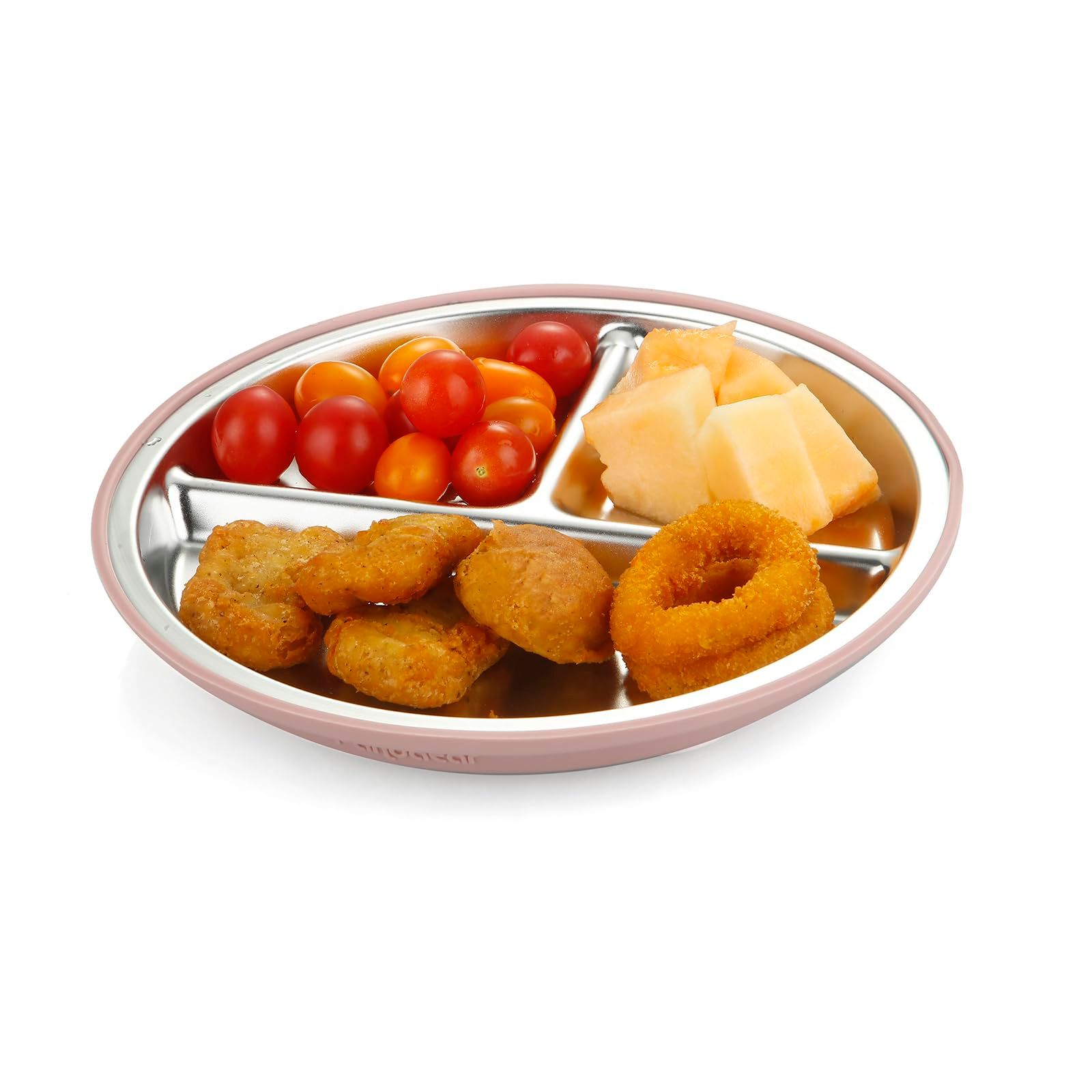 3-compartment sectioned metal baby tray for balanced picky eater meals