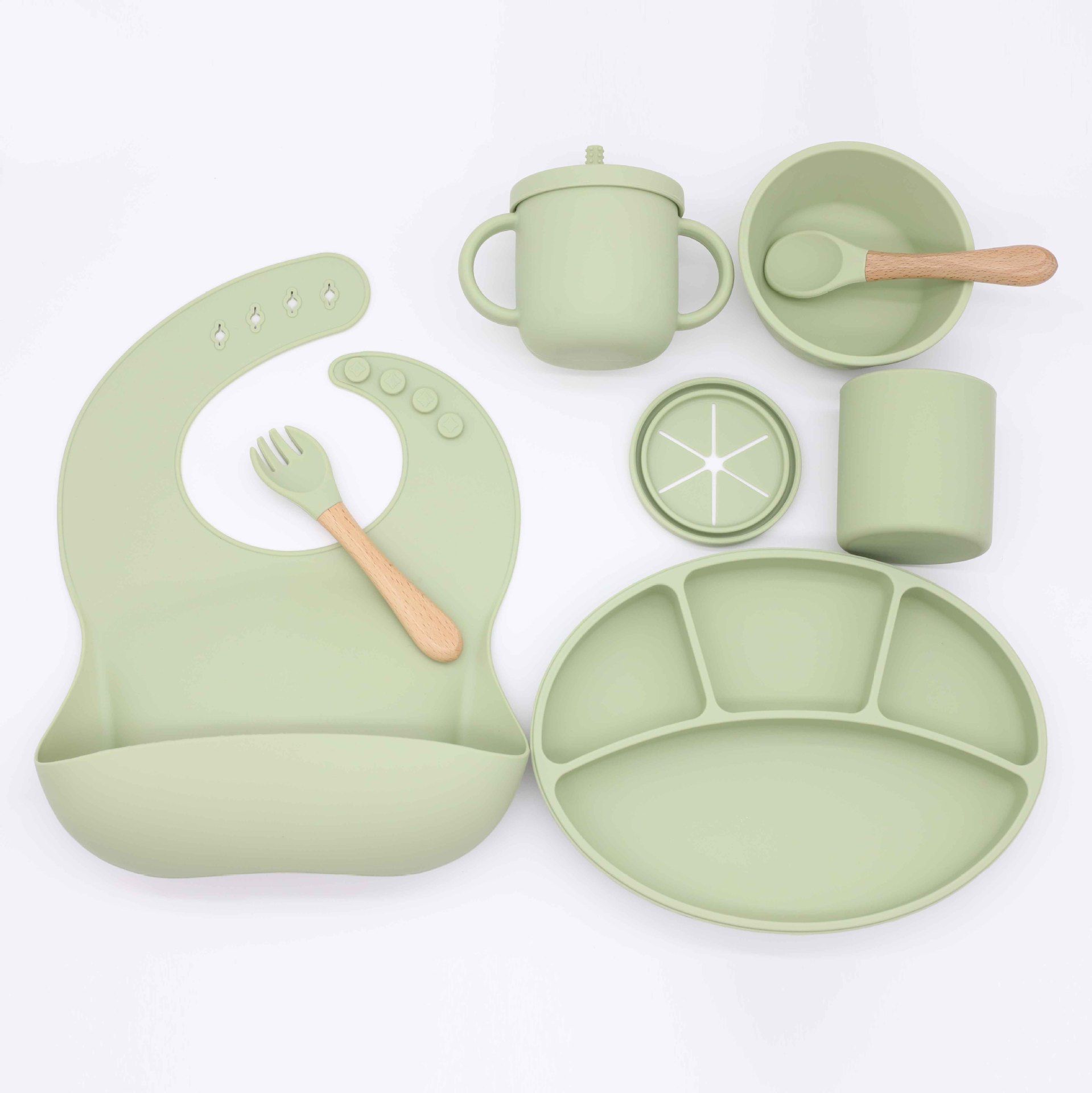 Complete 7-Piece Baby Feeding Set Food Grade Silicone Full Feeding Solution