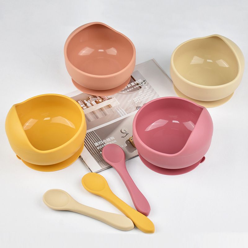 Custom OEM Pantone colors for silicone baby suction bowls factory direct