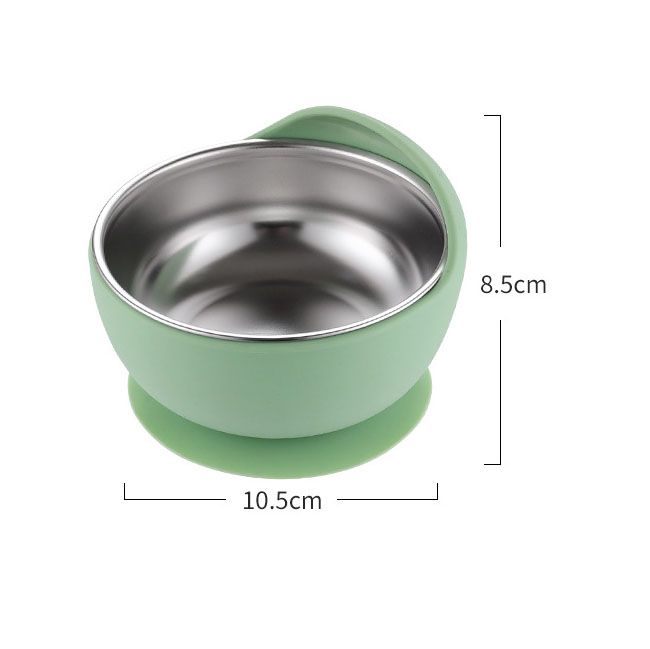 Safe rounded edges on baby led weaning composite stainless steel bowl