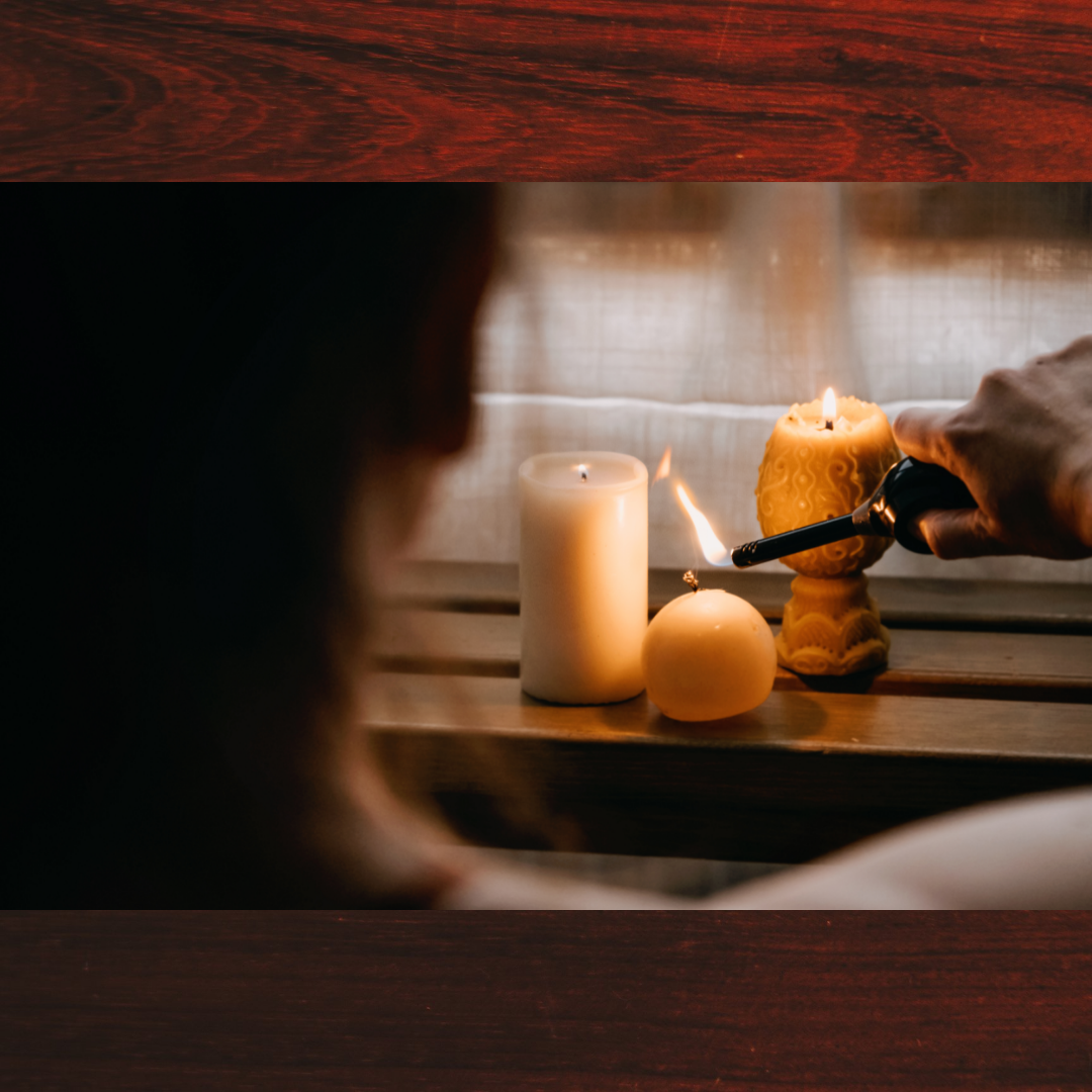 Simple winter table setting with candles and decor.