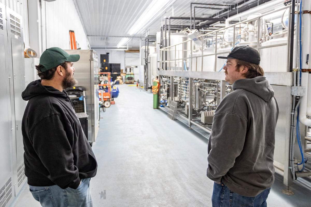 New Dangerous Man Owner Jeremy Kuhns (Left) and Aleluminati High Councilman Jack (Right) discuss the Maple Lake production facility.