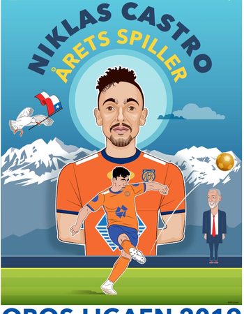Illustrasjon av årets spiller 2019, Niklas Castro