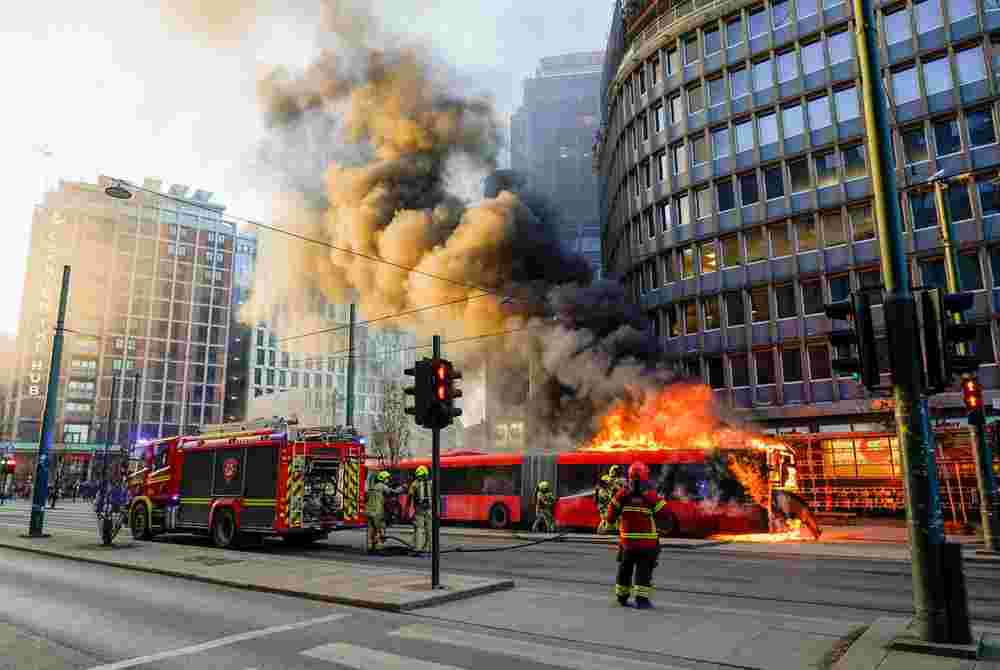 Brann i buss