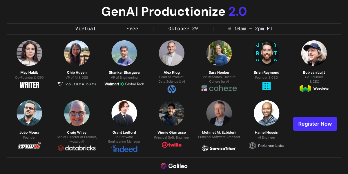 GenAI Productionize 2.0 Speaker Lineup