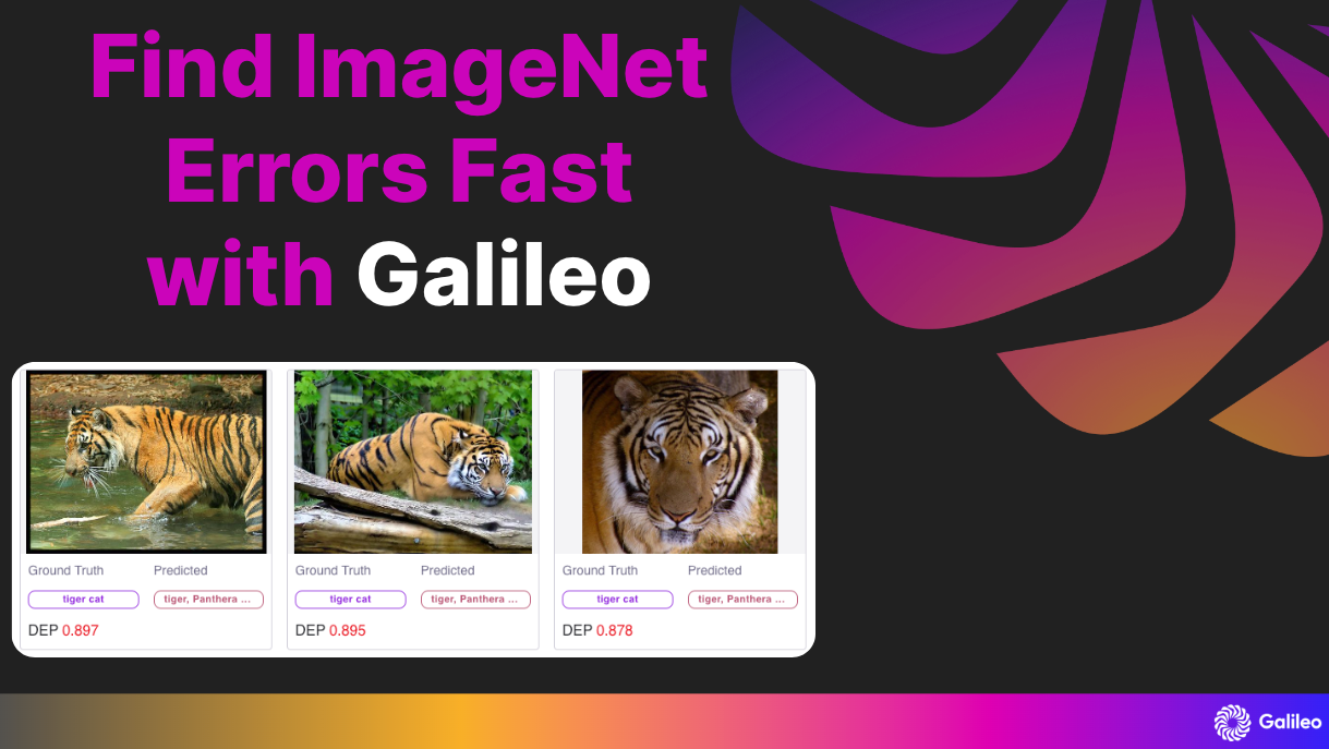 Galileo Console surfacing errors on ImageNet