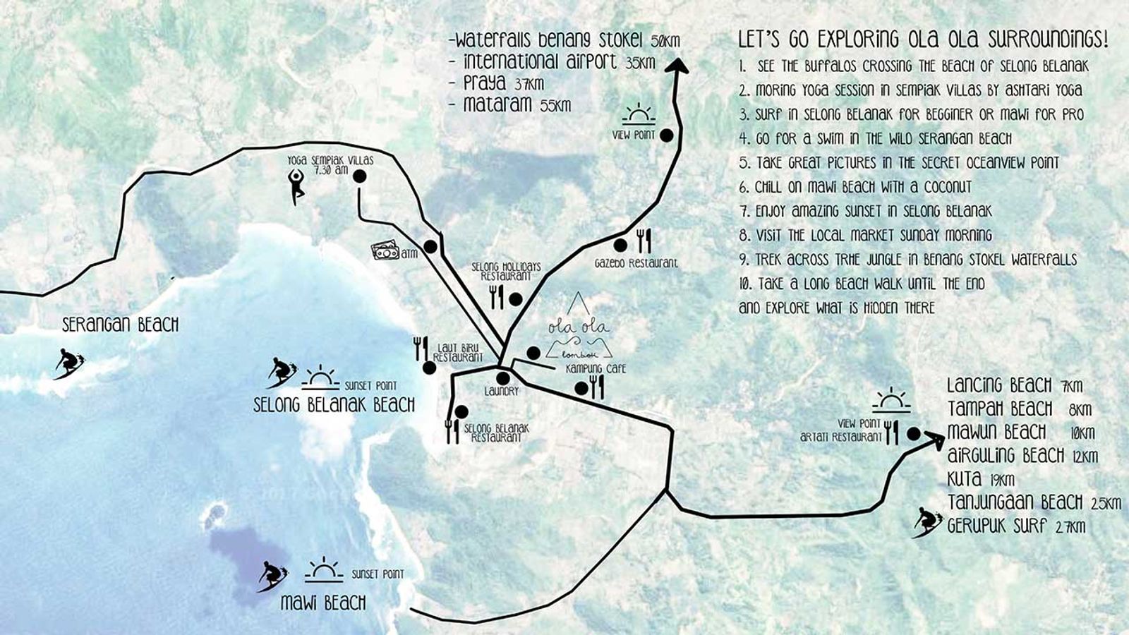 Map to Ola Ola Lombok