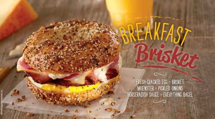 brueggers breakfast brisket, commercial photography for Bruegger's Bagels