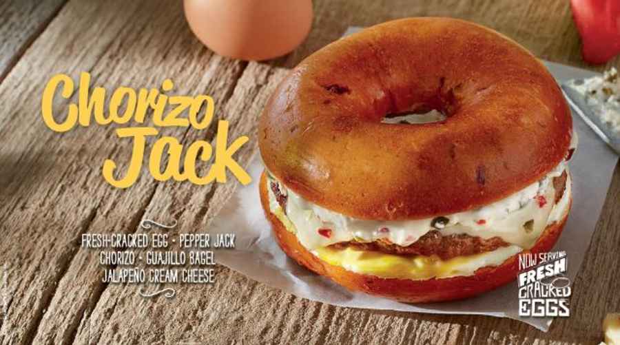 brueggers chorizo jack egg sandwich, commercial photography for Bruegger's Bagels
