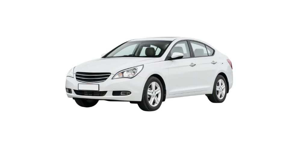 Istanbul car rental without a credit card with a white rental sedan