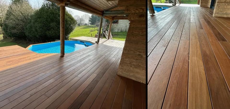 Terrasse cumaru sur ossature bois