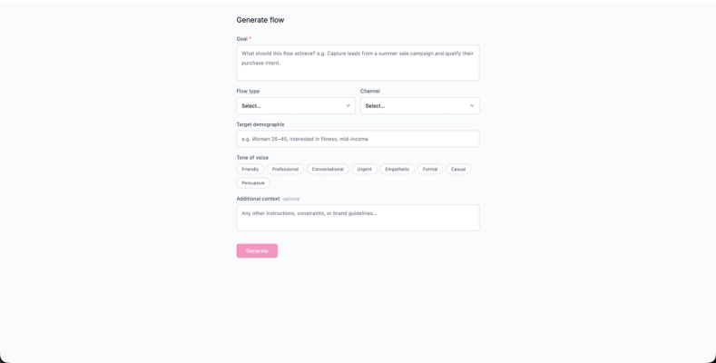 Generating a Flow with AI in SMOC Studio