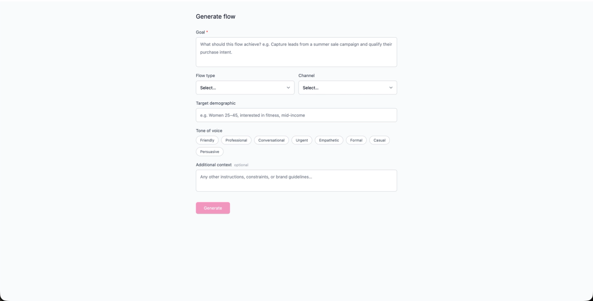 Generating a Flow with AI in SMOC Studio